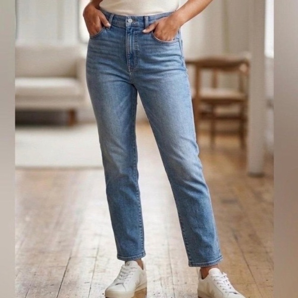 Madewell Stovepipe High Rise Straight‎ Leg Jeans Blue Denim 28T
